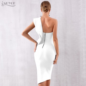 Evening Party Dresses Sexy One Shoulder Ruffles 